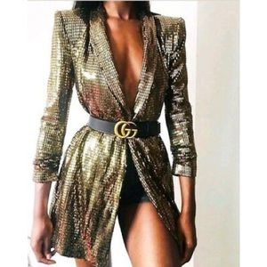 zara cream blazer dress